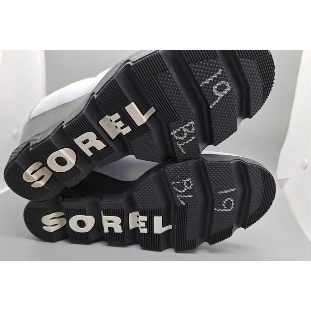 SOREL Joan Uptown Chelsea Wedge Boot White Size 8 Women Leather Black NL3952-100 - Picture 5 of 9